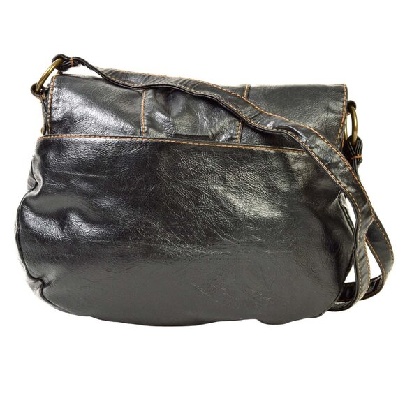 LEVI'S BLACK VINYL SHOULDER BAG PURSE - Picture 8 of 13